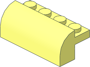 Brick  2 x  4 x  1 & 1/3 with Curved Top