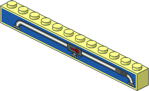 Brick  1 x 12 with Pipe, Three Connectors and Lever Stickers on Both Sides