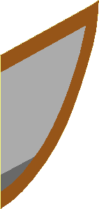 Sticker 3.6 x 3.0 Circle Section Left Rear Orange Border, Light Bluish Grey, White Lines (Formed)