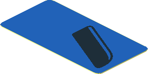 Sticker  0.9 x  1.8 with Black Air Vent on Blue Background Right