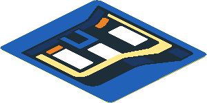 Sticker  1.8 x  2.0 with Headlamp on Blue Background Left