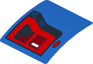 Sticker  1.9 x  1.8 with Taillamp on Blue Background Right (Formed)