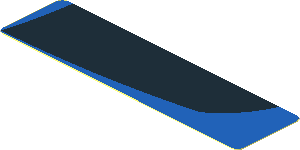Sticker  0.8 x  3.0 with Black Trapezoid on Blue Background Left