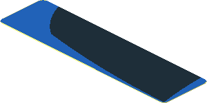 Sticker  0.8 x  3.0 with Black Trapezoid on Blue Background Right