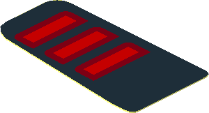 Sticker  1 x  1.8 with Red Taillamp on Black Background Left