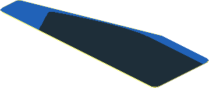Sticker  1 x  2.8 with Black Trapezoid on Blue Background Right