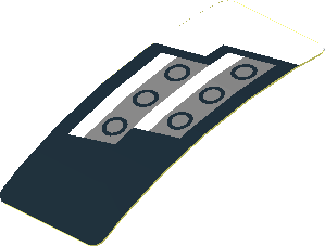 Sticker  1.9 x  0.8 with Headlight on Black and White Background Right (Formed)