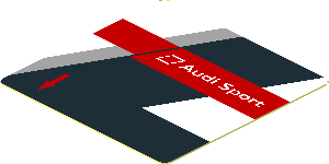 Sticker  1.8 x  1.8 with "Audi Sport" Logo on Black and White Background Right