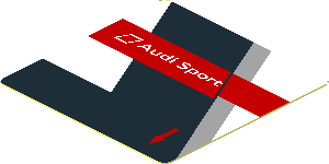 Sticker  1.8 x  1.8 with "Audi Sport" Logo on Black and White Background Left