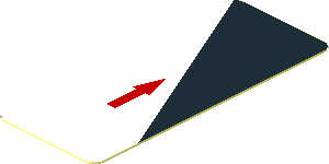 Sticker  1.9 x  0.8 with Red Arrow and Black Triangle on White Background Left