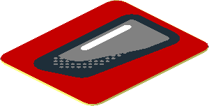Sticker  0.8 x  1.0 with Headlamp on Red Background Right