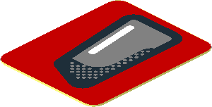 Sticker  0.8 x  1.0 with Headlamp on Red Background Left
