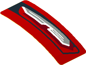 Sticker  0.8 x  1.9 with Taillamp on Red Background Left (Formed) (Needs work)