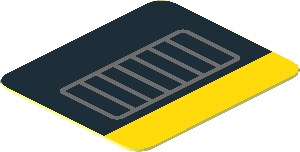 Sticker  1.0 x  0.9 with Dark Grey Exhaust Pipe on Black and Yellow Background Right
