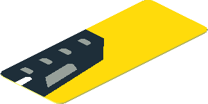 Sticker  1.9 x  0.8 with Black Headlamp on Yellow Background Right