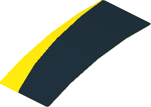 Sticker  4.0 x  1.8 with Black Arch on Yellow Background Left (Formed)