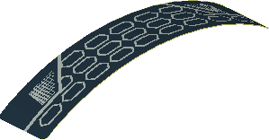 Sticker  0.8 x  4.1 with Light Grey Hexagons on Black Background (Formed)