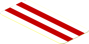 Sticker  0.8 x  1.8 with White Stripes on Red Background