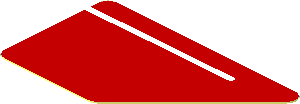 Sticker  1.0 x  1.8 with White Stripe on Red Background Left