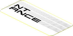Sticker  0.8 x  1.8 with Black "NT ANCE" on Black Halftone Stripes on White Background (Needs Work)