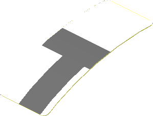 Sticker  0.8 x  1.9 with Dark Grey Lines on White Background Front Right (Formed)