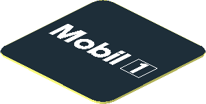 Sticker  0.8 x  0.8 with White Mobil1 Logo on Black Background