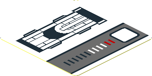 Sticker  1.8 x  1.8 with White Car and Grey Stripe on White Background