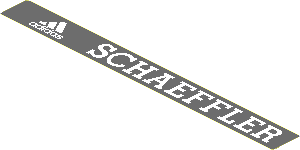 Sticker  0.8 x  7.8 with White Adidas and Schaeffler Logos on Dark Grey Background