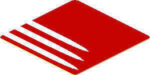 Sticker  1.8 x  1.8 with White Stripes on Red Background