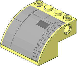 Slope Brick Curved  4 x  4 x  2 with Panels and Lines Left Sticker