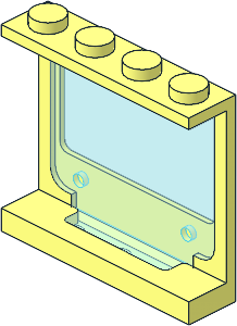 Panel  1 x  4 x  3 with Fixed Transparent Light Blue Glass