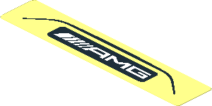 Sticker  0.8 x  4.1 with White "AMG" in Black Frame on Transparent Background