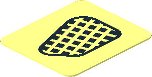 Sticker  0.9 x  0.8 with Black Grille on Transparent Background Left