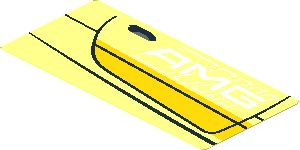Sticker  1.8 x  3.8 with Door Outline with Yellow Stripes and White AMG Logo on Transparent Background Right (Needs Work)