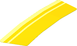 Sticker  0.8 x  2.5 with Yellow Stripes on Transparent Background Right Formed