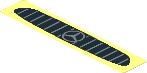 Sticker  0.8 x  4.1 with Front Grille with Vertical Lines on Transparent Background