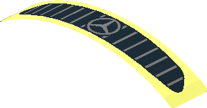 Sticker  0.8 x  4.1 with Front Grille with Vertical Lines on Transparent Background (Formed)