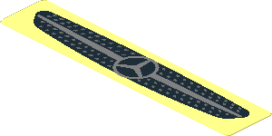 Sticker  0.8 x  4.1 with Front Grille with Horizontal Line and Dots on Transparent Background