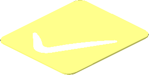 Sticker  0.9 x  0.8 with White Arc on Transparent Background Right