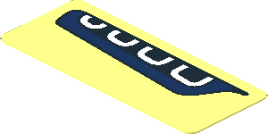 Sticker  0.8 x  1.9 with Black and Dark Blue Headlamp on Transparent Background Right