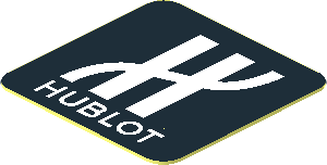 Sticker  0.8 x  0.8 with White Hublot Logo on Black Background