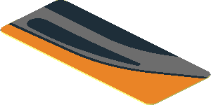 Sticker  0.8 x  1.9 with Black Air Vent on Grey Stripe on Black and Orange Background Left