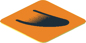 Sticker  0.8 x  0.8 with Black Air Vent on Orange Background Left