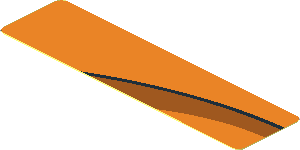 Sticker  0.8 x  3.0 with Black and Dark Orange Arch on Orange Background Left