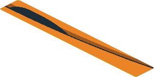 Sticker  0.8 x  5.8 with Black and Dark Orange Arch on Orange Background Right