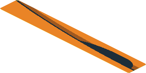 Sticker  0.8 x  5.8 with Black and Dark Orange Arch on Orange Background Left