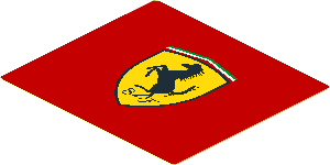 Sticker  3.4 x  3.8 with Ferrari Logo on Red Background