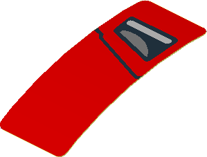 Sticker  0.8 x  1.9 with Taillamp on Red Background Left (Formed)