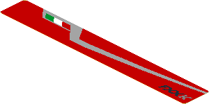Sticker  0.8 x  5.8 with FXXK Logo, Tricolor Flag and Grey Stripe on Red Background Left