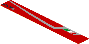 Sticker  0.8 x  5.8 with FXXK Logo, Tricolor Flag and Grey Stripe on Red Background Right